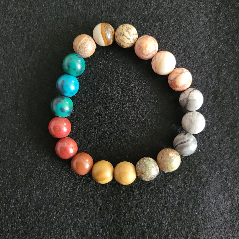 Planet Bracelet,Multicolor Beaded Stretch Bracelet